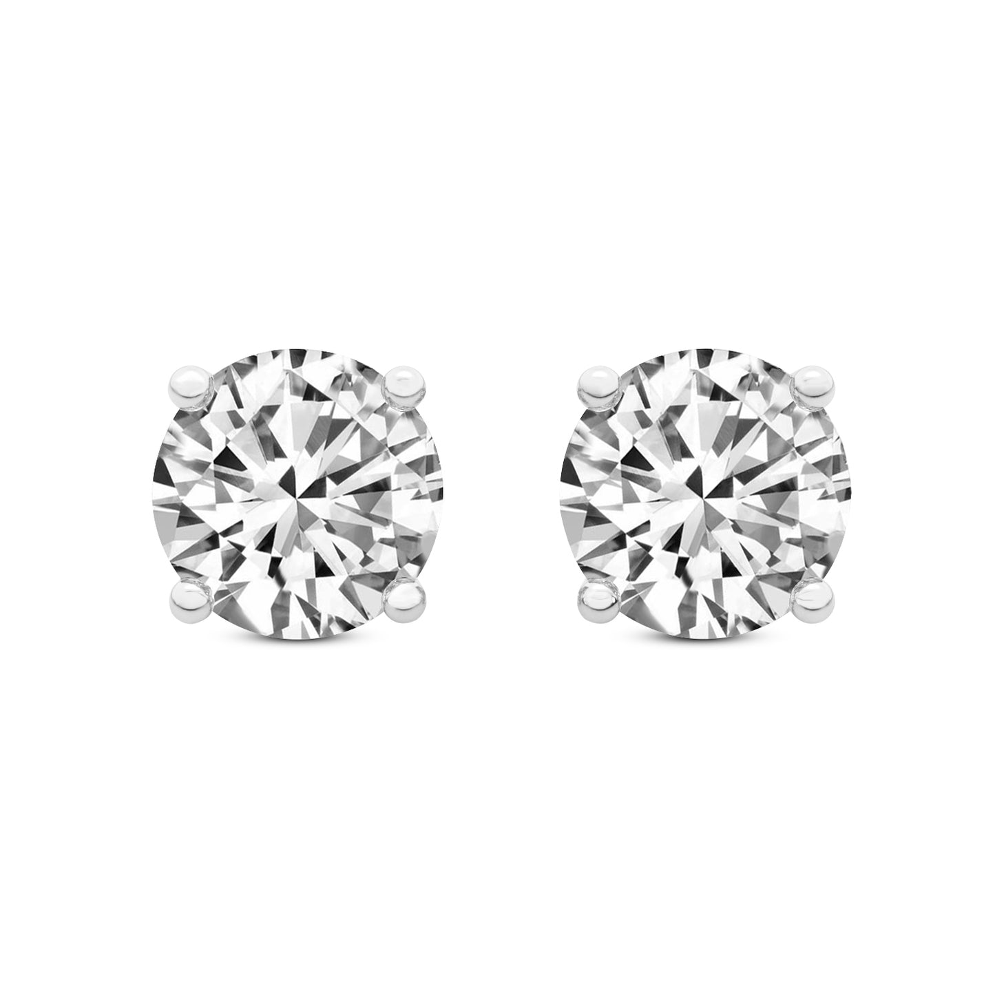 4 Prong Round Lab Diamond Stud Earrings - trilliantdiam.com