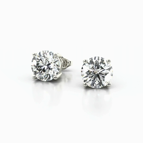 4 Prong Round Lab Diamond Stud Earrings - trilliantdiam.com